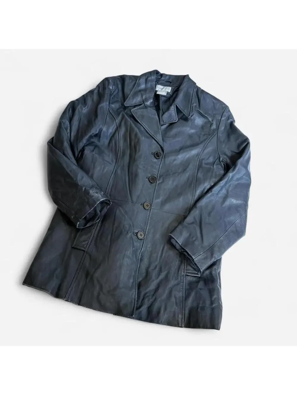 Vintage Black Leather Blazer Jacker
